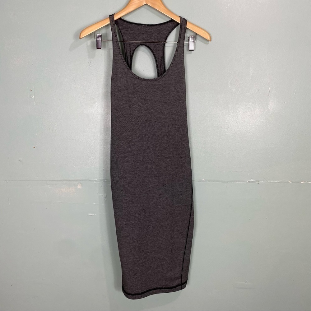 Lululemon Tank Dress Black‎ Striped Sz S??